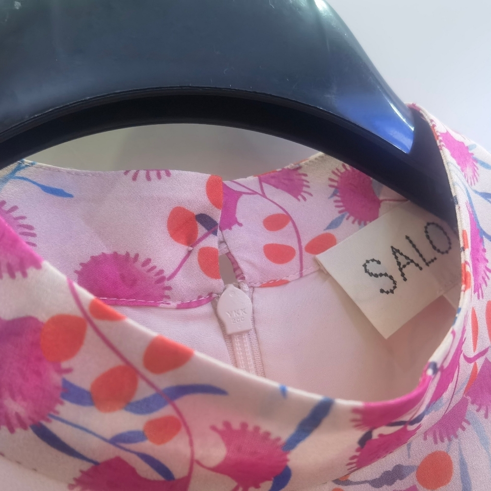 Saloni Isa Silk Georgette Tiered Ruffle Midi Dress - Picture 10 of 15